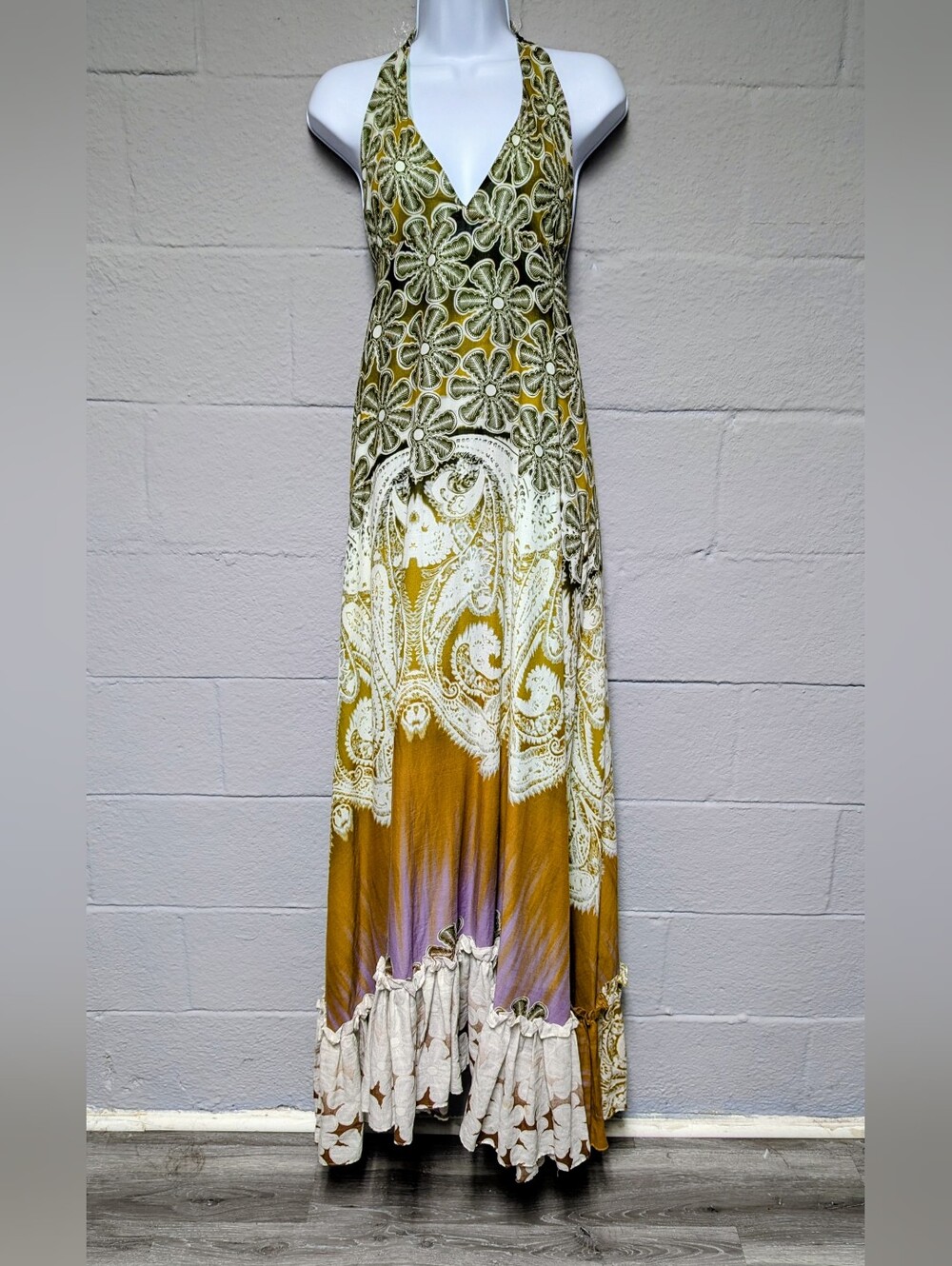 Daughters Of The Revolution Maxi Halter Dress Size M Made In USA